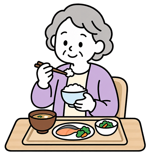 食事は最も重要。厨房で調理し温かいうちに提供