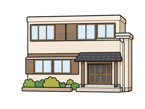 旅館「目玉屋」を表す建物のイラスト
